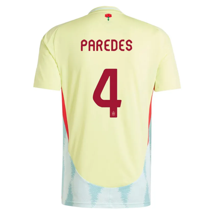Danxen Mann Spania Irene Paredes #4 Gul Bortetrøye Drakt Trøye 24-26 Skjorter T-Skjorte