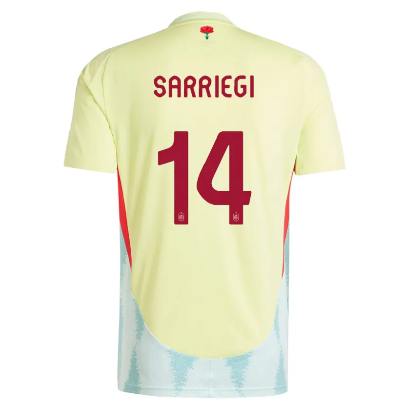 Danxen Mann Spania Amaiur Sarriegi #14 Gul Bortetrøye Drakt Trøye 24-26 Skjorter T-Skjorte