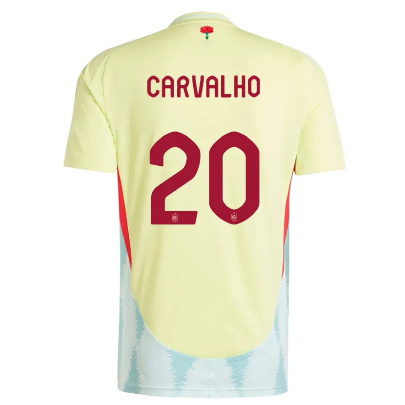 Danxen Mann Spania Miguel Carvalho #20 Gul Bortetrøye Drakt Trøye 24-26 Skjorter T-Skjorte