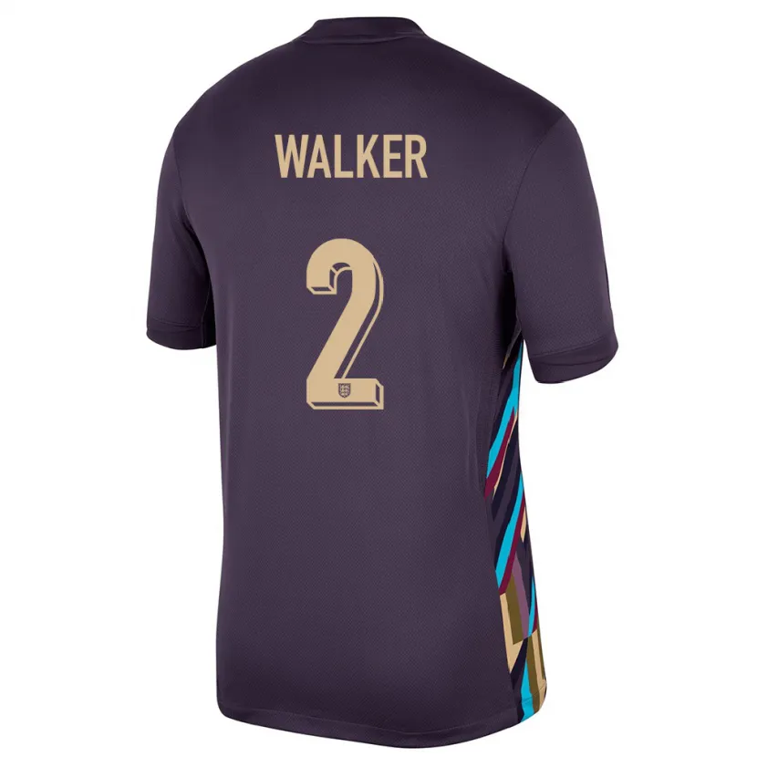 Danxen Mann England Kyle Walker #2 Mørk Rosin Bortetrøye Drakt Trøye 24-26 Skjorter T-Skjorte