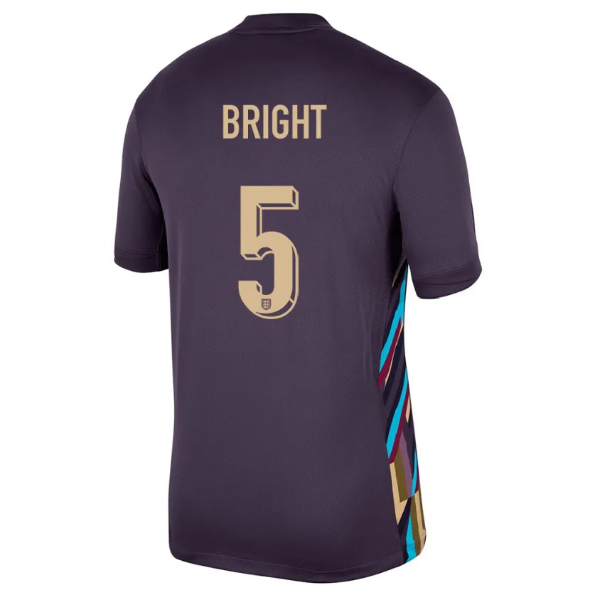 Danxen Mann England Millie Bright #5 Mørk Rosin Bortetrøye Drakt Trøye 24-26 Skjorter T-Skjorte