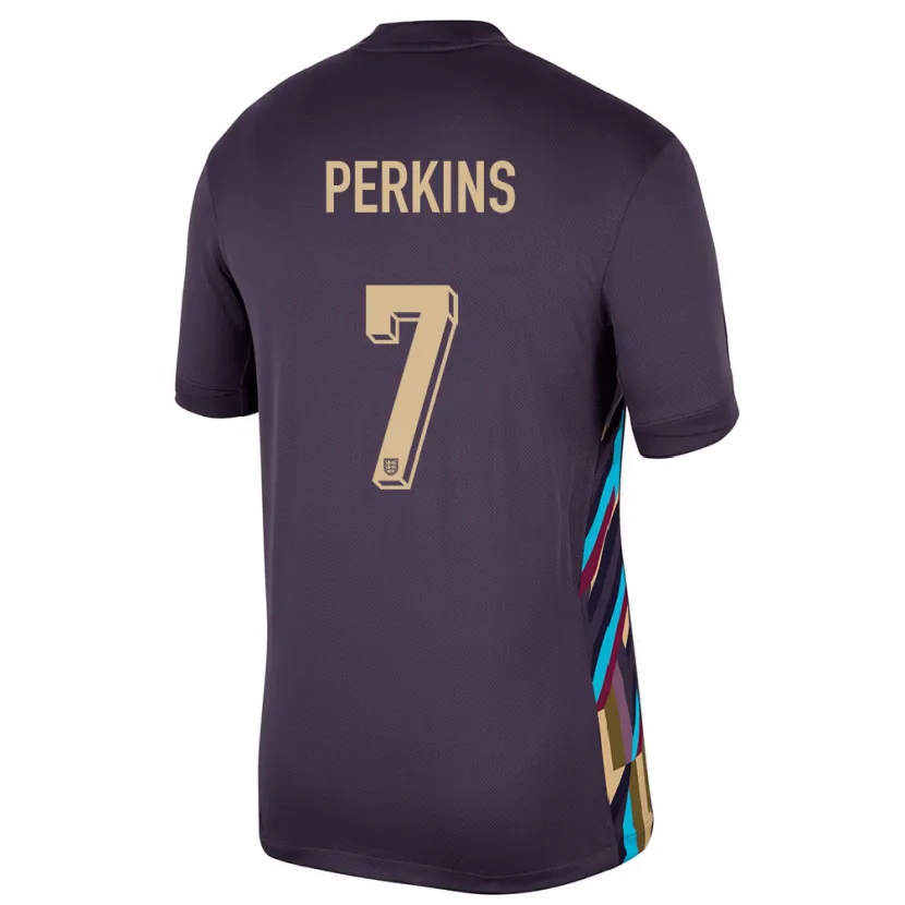 Danxen Mann England Sonny Perkins #7 Mørk Rosin Bortetrøye Drakt Trøye 24-26 Skjorter T-Skjorte