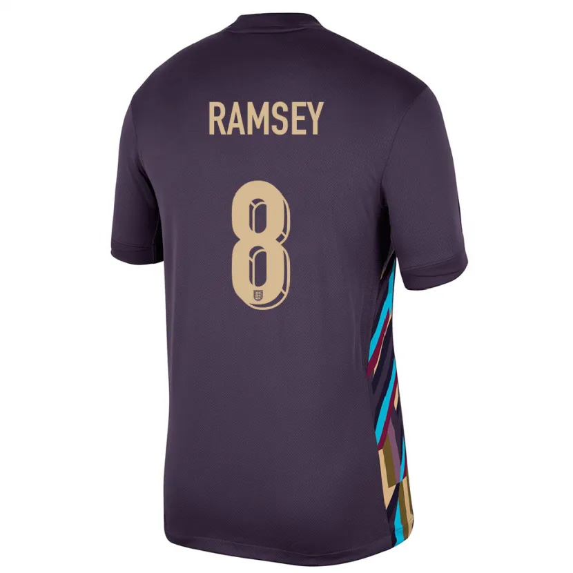Danxen Mann England Jacob Ramsey #8 Mørk Rosin Bortetrøye Drakt Trøye 24-26 Skjorter T-Skjorte