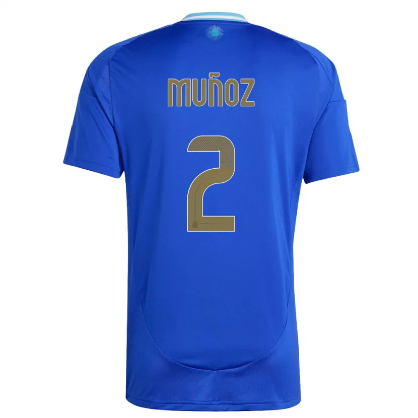 Danxen Mann Argentina Luana Munoz #2 Blå Bortetrøye Drakt Trøye 24-26 Skjorter T-Skjorte