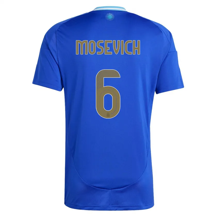 Danxen Mann Argentina Leonel Mosevich #6 Blå Bortetrøye Drakt Trøye 24-26 Skjorter T-Skjorte