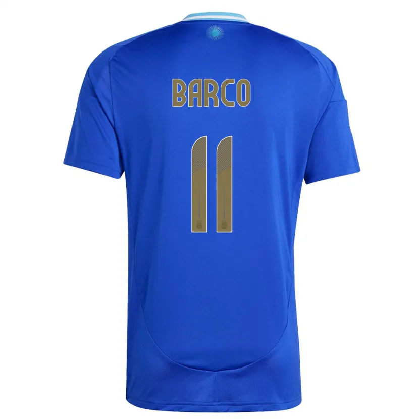 Danxen Mann Argentina Ezequiel Barco #11 Blå Bortetrøye Drakt Trøye 24-26 Skjorter T-Skjorte