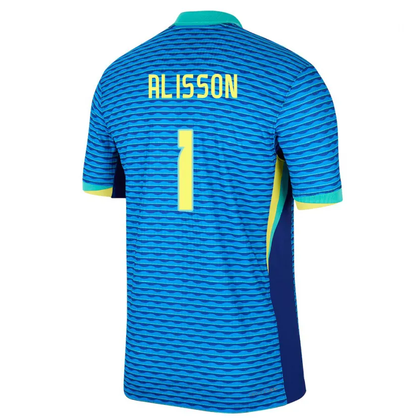 Danxen Mann Brasil Alisson #1 Blå Bortetrøye Drakt Trøye 24-26 Skjorter T-Skjorte