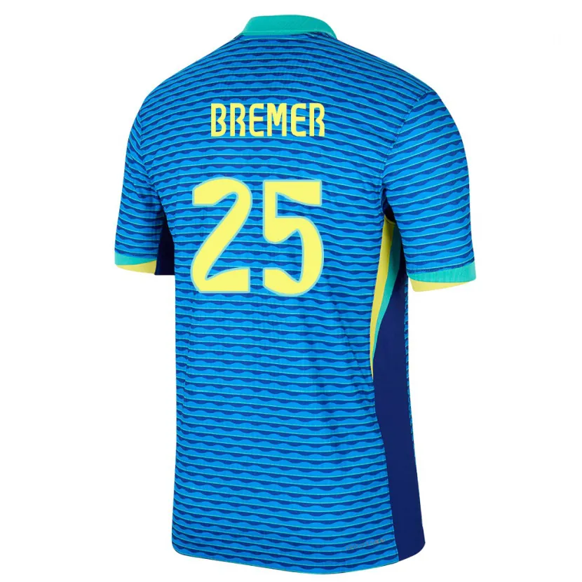 Danxen Mann Brasil Bremer #25 Blå Bortetrøye Drakt Trøye 24-26 Skjorter T-Skjorte