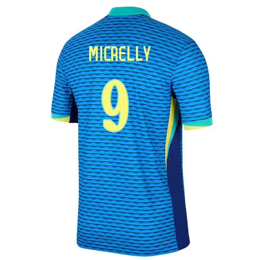 Danxen Mann Brasil Micaelly #9 Blå Bortetrøye Drakt Trøye 24-26 Skjorter T-Skjorte