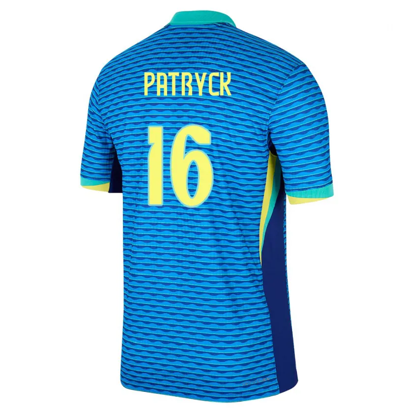 Danxen Mann Brasil Patryck #16 Blå Bortetrøye Drakt Trøye 24-26 Skjorter T-Skjorte