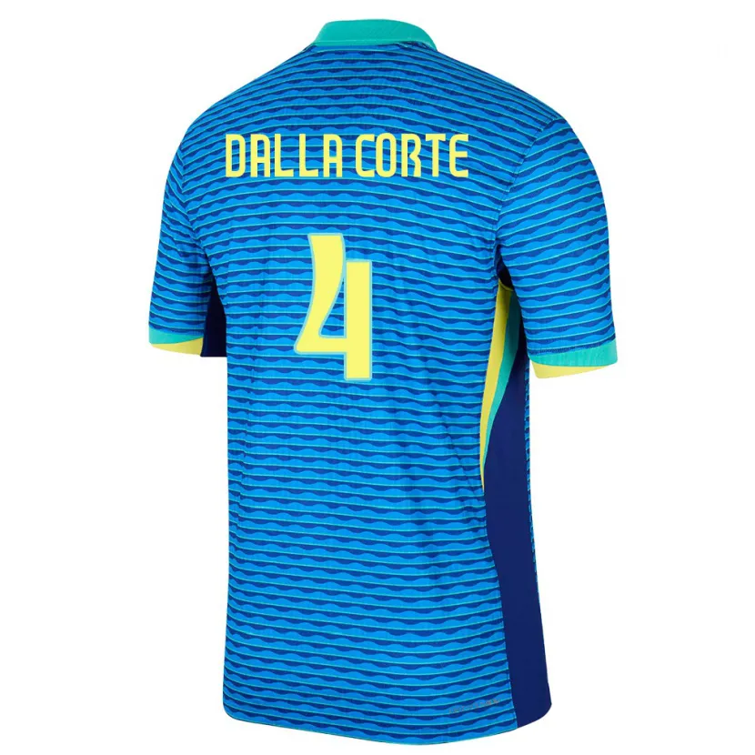 Danxen Mann Brasil Joao Dalla Corte #4 Blå Bortetrøye Drakt Trøye 24-26 Skjorter T-Skjorte