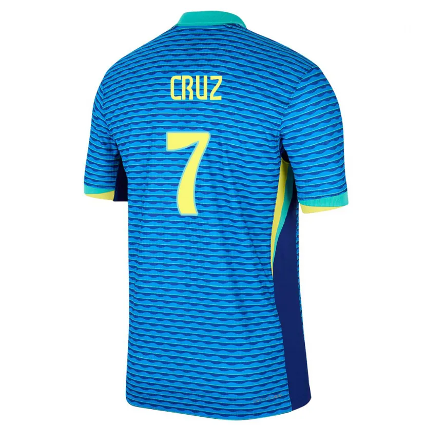 Danxen Mann Brasil Joao Cruz #7 Blå Bortetrøye Drakt Trøye 24-26 Skjorter T-Skjorte