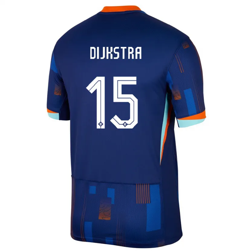 Danxen Mann Nederland Caitlin Dijkstra #15 Blå Bortetrøye Drakt Trøye 24-26 Skjorter T-Skjorte