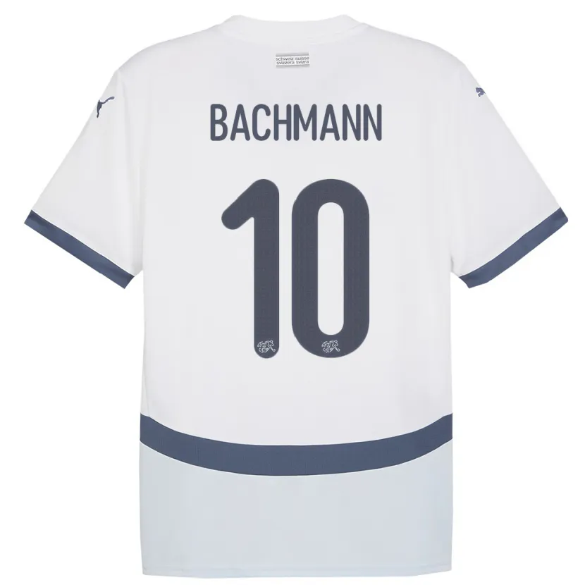 Danxen Mann Sveits Ramona Bachmann #10 Hvit Bortetrøye Drakt Trøye 24-26 Skjorter T-Skjorte