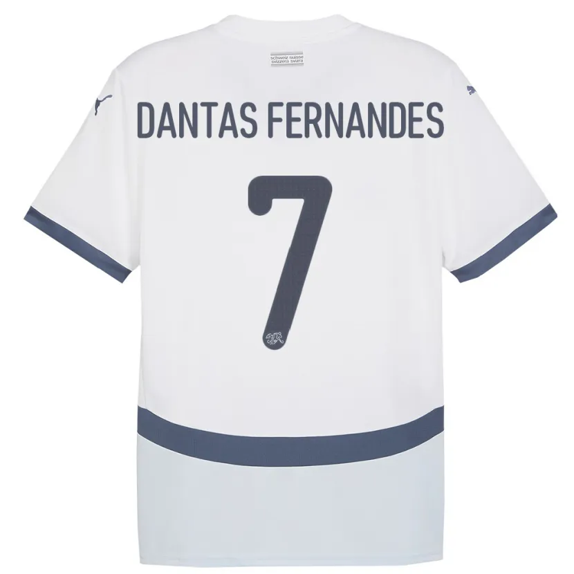Danxen Mann Sveits Ronaldo Dantas Fernandes #7 Hvit Bortetrøye Drakt Trøye 24-26 Skjorter T-Skjorte