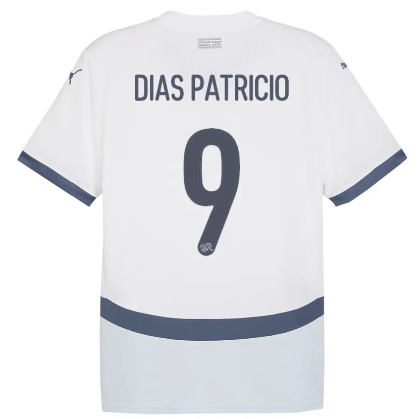 Danxen Mann Sveits Alexandre Dias Patricio #9 Hvit Bortetrøye Drakt Trøye 24-26 Skjorter T-Skjorte