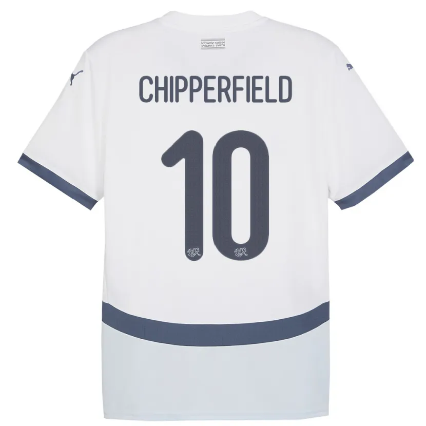 Danxen Mann Sveits Liam Chipperfield #10 Hvit Bortetrøye Drakt Trøye 24-26 Skjorter T-Skjorte