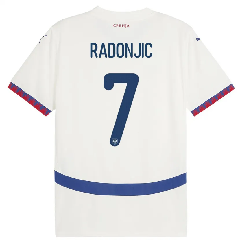 Danxen Mann Serbia Nemanja Radonjic #7 Hvit Bortetrøye Drakt Trøye 24-26 Skjorter T-Skjorte