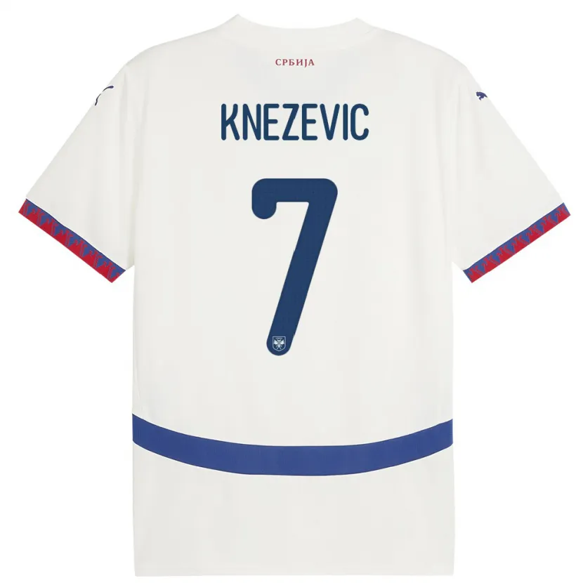 Danxen Mann Serbia Nikola Knezevic #7 Hvit Bortetrøye Drakt Trøye 24-26 Skjorter T-Skjorte