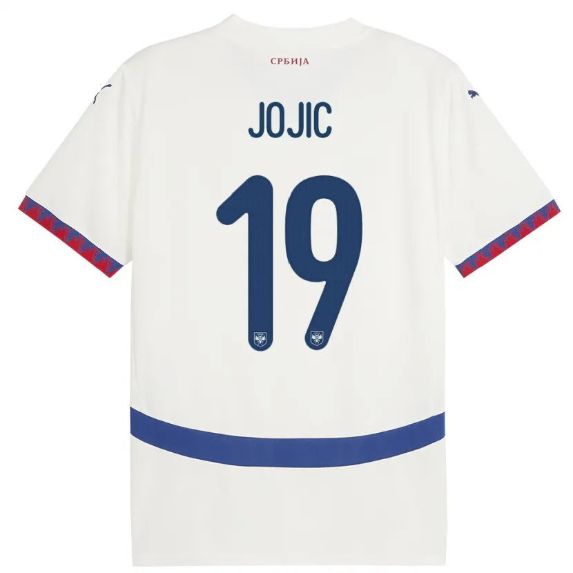 Danxen Mann Serbia Nikola Jojic #19 Hvit Bortetrøye Drakt Trøye 24-26 Skjorter T-Skjorte