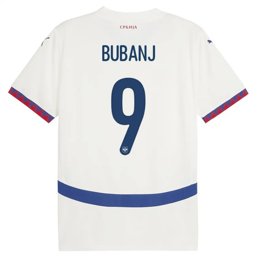 Danxen Mann Serbia Mateja Bubanj #9 Hvit Bortetrøye Drakt Trøye 24-26 Skjorter T-Skjorte
