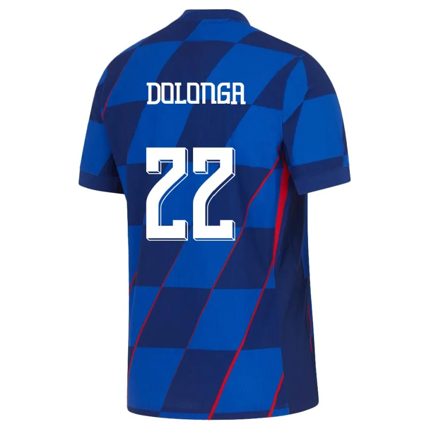Danxen Mann Kroatia Niko Dolonga #22 Blå Bortetrøye Drakt Trøye 24-26 Skjorter T-Skjorte