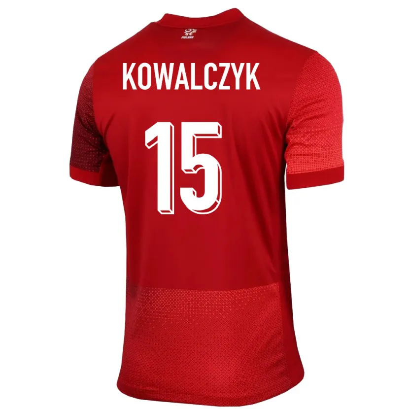 Danxen Mann Polen Mateusz Kowalczyk #15 Rød Bortetrøye Drakt Trøye 24-26 Skjorter T-Skjorte