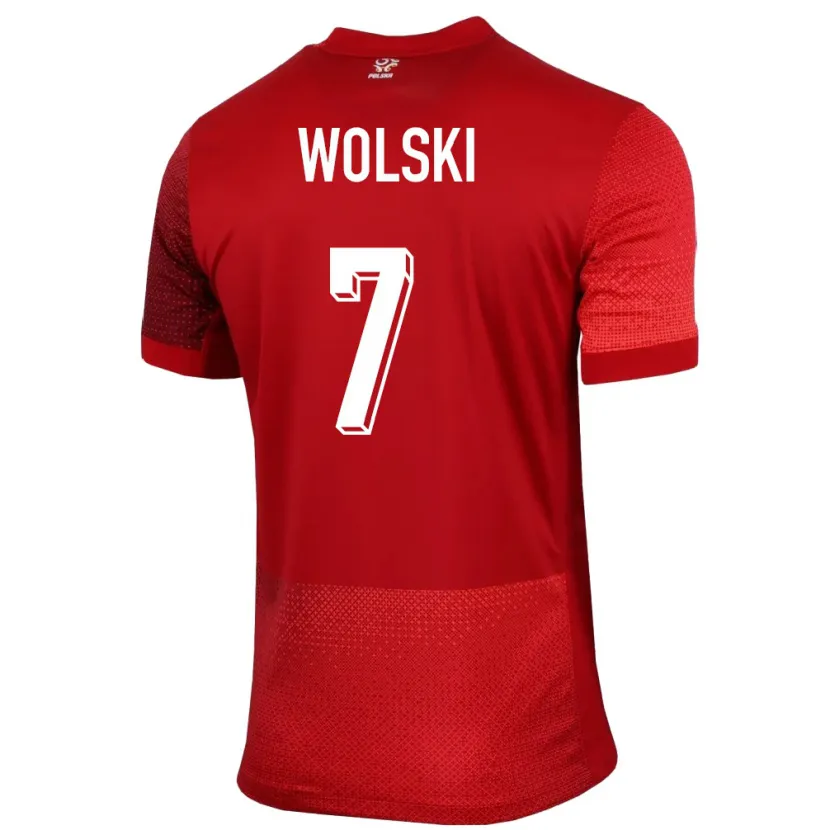 Danxen Mann Polen Filip Wolski #7 Rød Bortetrøye Drakt Trøye 24-26 Skjorter T-Skjorte