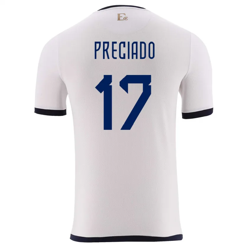 Danxen Mann Ecuador Angelo Preciado #17 Hvit Bortetrøye Drakt Trøye 24-26 Skjorter T-Skjorte