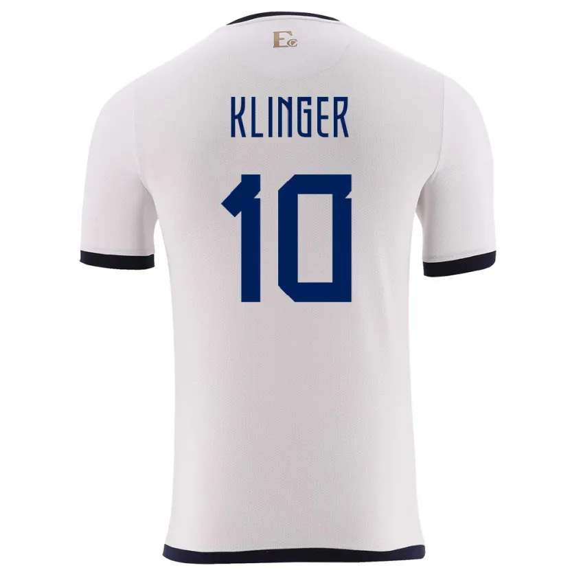 Danxen Mann Ecuador Jose Klinger #10 Hvit Bortetrøye Drakt Trøye 24-26 Skjorter T-Skjorte