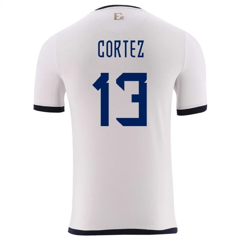 Danxen Mann Ecuador Steven Cortez #13 Hvit Bortetrøye Drakt Trøye 24-26 Skjorter T-Skjorte