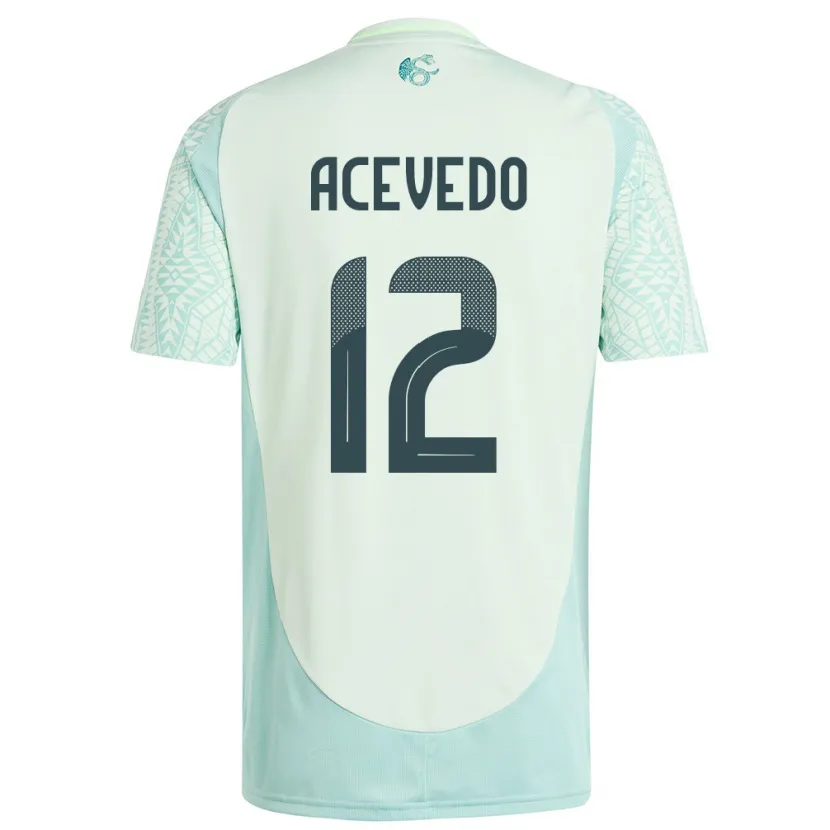Danxen Mann Mexico Carlos Acevedo #12 Lin Grønn Bortetrøye Drakt Trøye 24-26 Skjorter T-Skjorte