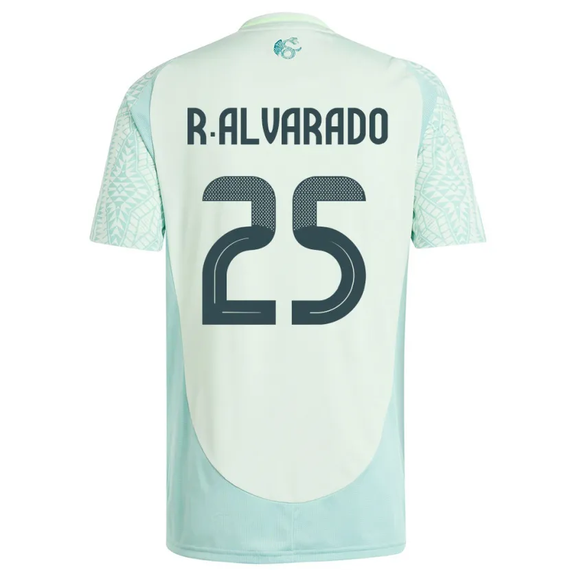 Danxen Mann Mexico Roberto Alvarado #25 Lin Grønn Bortetrøye Drakt Trøye 24-26 Skjorter T-Skjorte