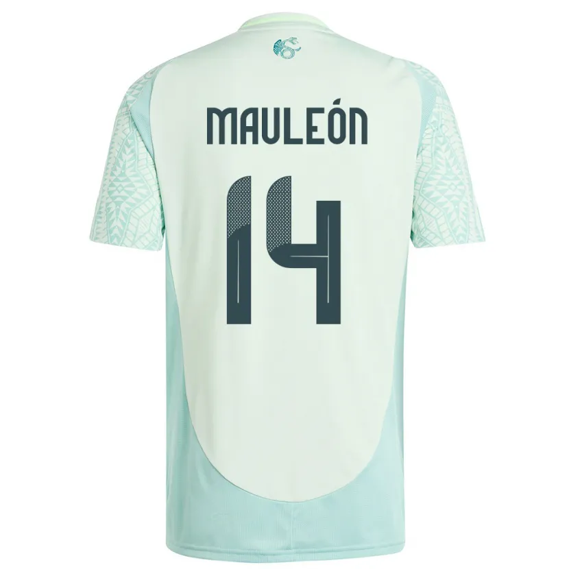Danxen Mann Mexico Natalia Mauleon #14 Lin Grønn Bortetrøye Drakt Trøye 24-26 Skjorter T-Skjorte