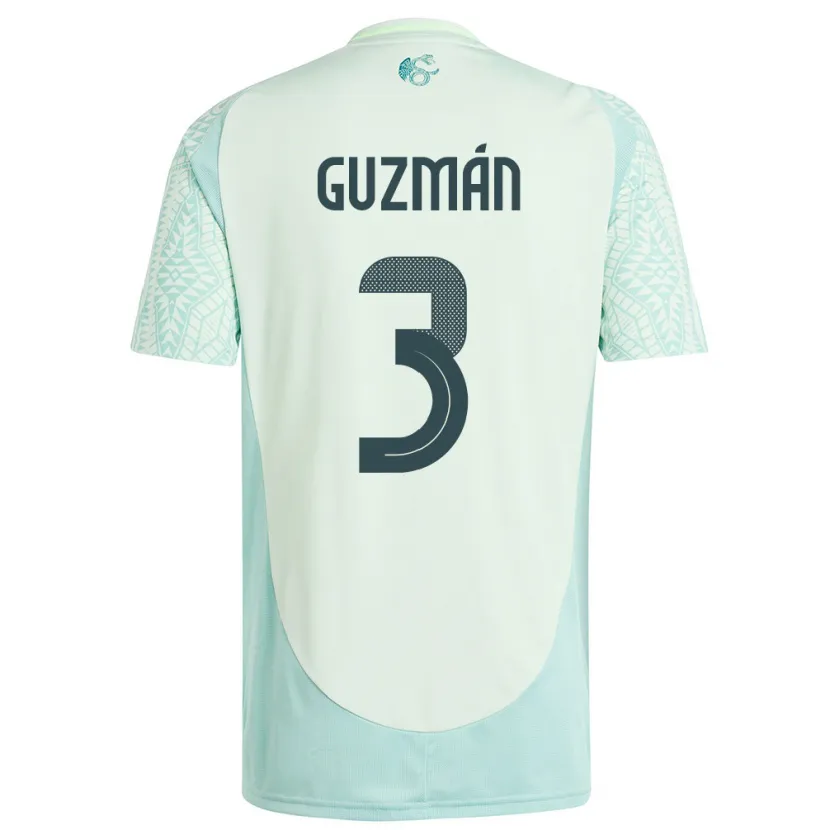 Danxen Mann Mexico Victor Guzman #3 Lin Grønn Bortetrøye Drakt Trøye 24-26 Skjorter T-Skjorte