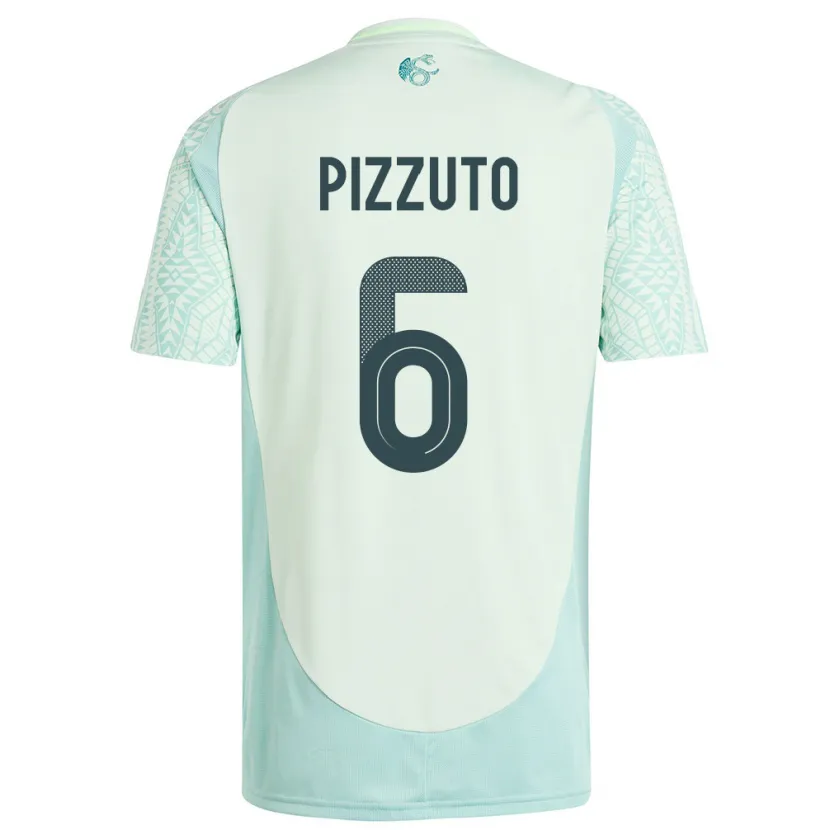 Danxen Mann Mexico Eugenio Pizzuto #6 Lin Grønn Bortetrøye Drakt Trøye 24-26 Skjorter T-Skjorte