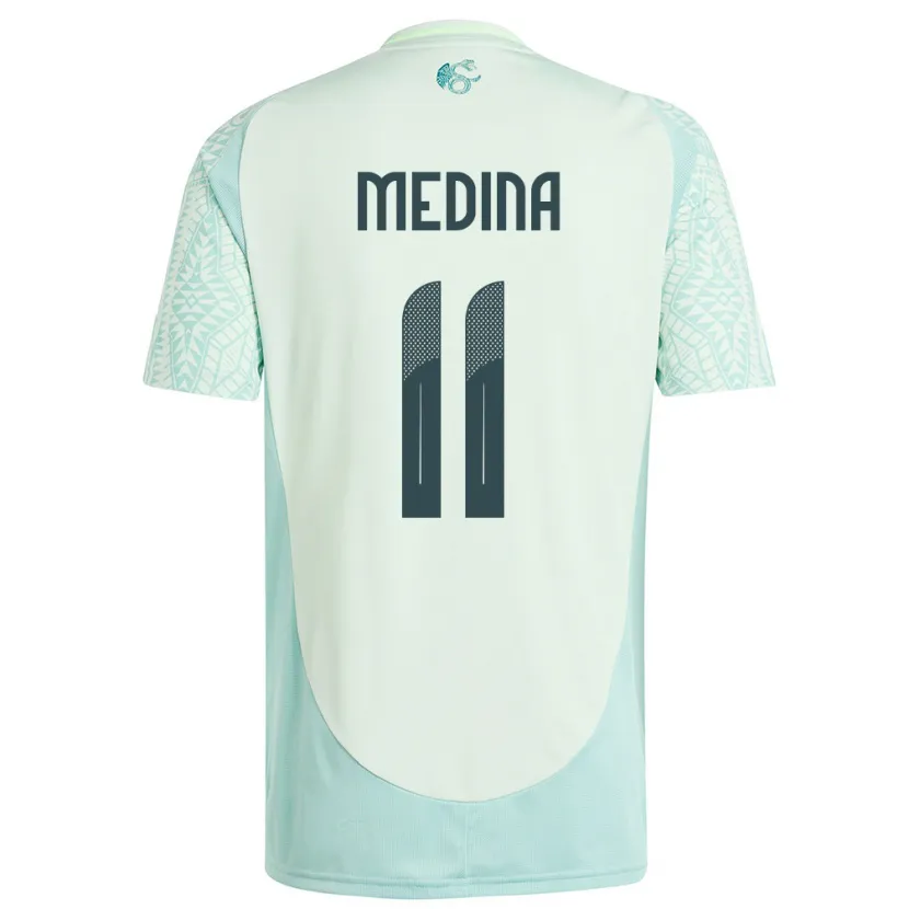 Danxen Mann Mexico Diego Medina #11 Lin Grønn Bortetrøye Drakt Trøye 24-26 Skjorter T-Skjorte