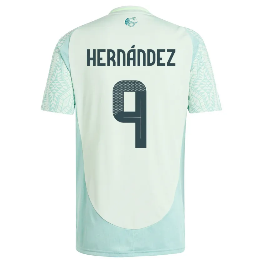 Danxen Mann Mexico Jesus Hernandez #9 Lin Grønn Bortetrøye Drakt Trøye 24-26 Skjorter T-Skjorte