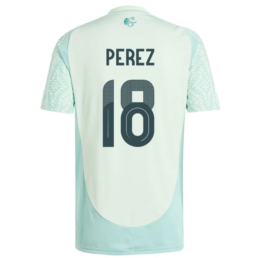 Danxen Mann Mexico Jonathan Perez #18 Lin Grønn Bortetrøye Drakt Trøye 24-26 Skjorter T-Skjorte