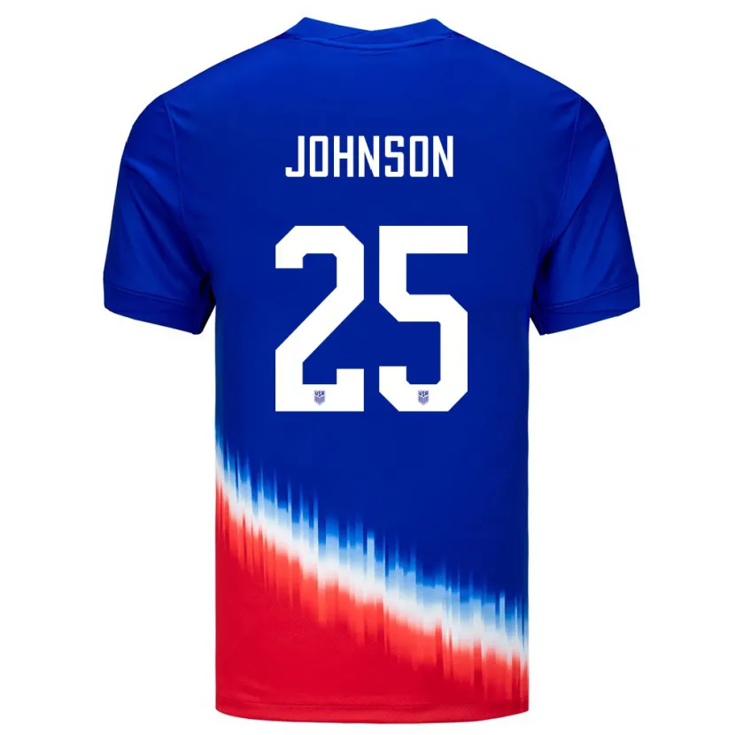Danxen Mann Usa Sean Johnson #25 Blå Bortetrøye Drakt Trøye 24-26 Skjorter T-Skjorte