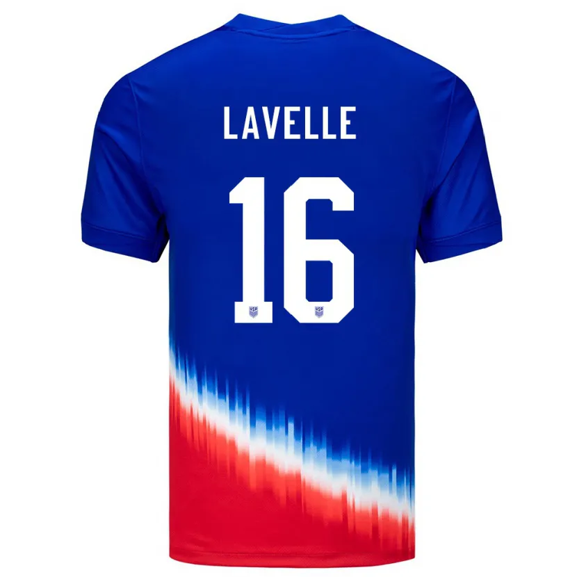 Danxen Mann Usa Rose Lavelle #16 Blå Bortetrøye Drakt Trøye 24-26 Skjorter T-Skjorte