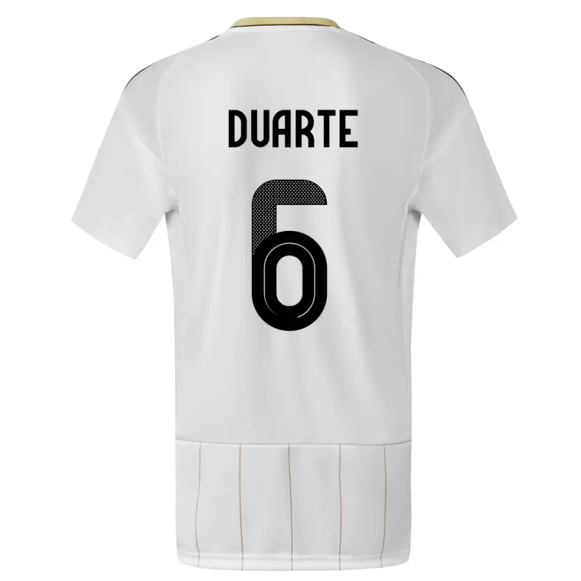 Danxen Mann Costa Rica Oscar Duarte #6 Hvit Bortetrøye Drakt Trøye 24-26 Skjorter T-Skjorte