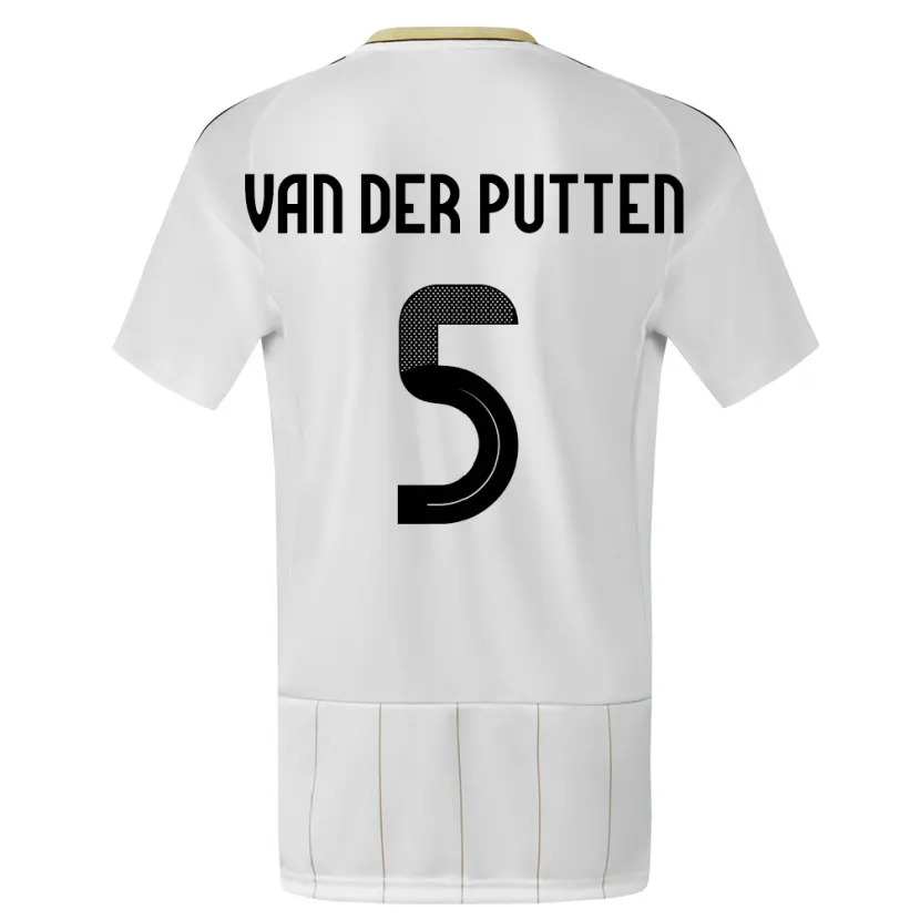 Danxen Mann Costa Rica Santiago Van Der Putten #5 Hvit Bortetrøye Drakt Trøye 24-26 Skjorter T-Skjorte