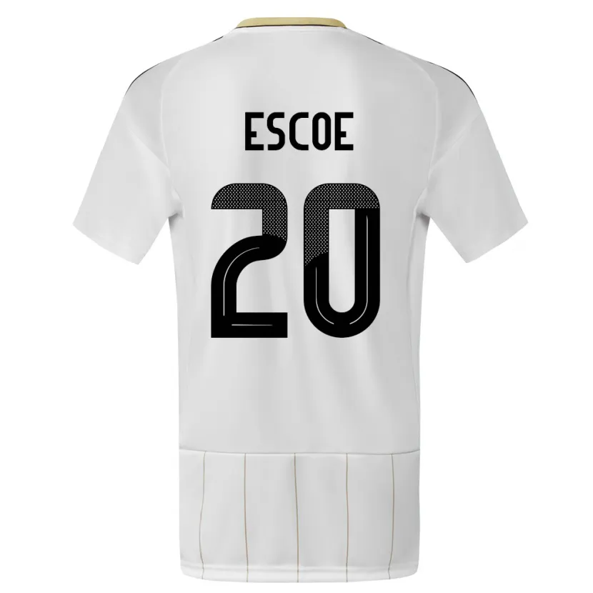 Danxen Mann Costa Rica Enyel Escoe #20 Hvit Bortetrøye Drakt Trøye 24-26 Skjorter T-Skjorte