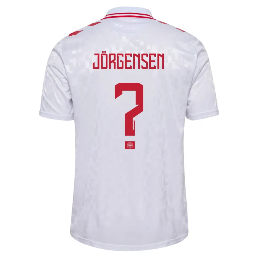 Danxen Mann Danmark Thomas Jörgensen #0 Hvit Bortetrøye Drakt Trøye 24-26 Skjorter T-Skjorte