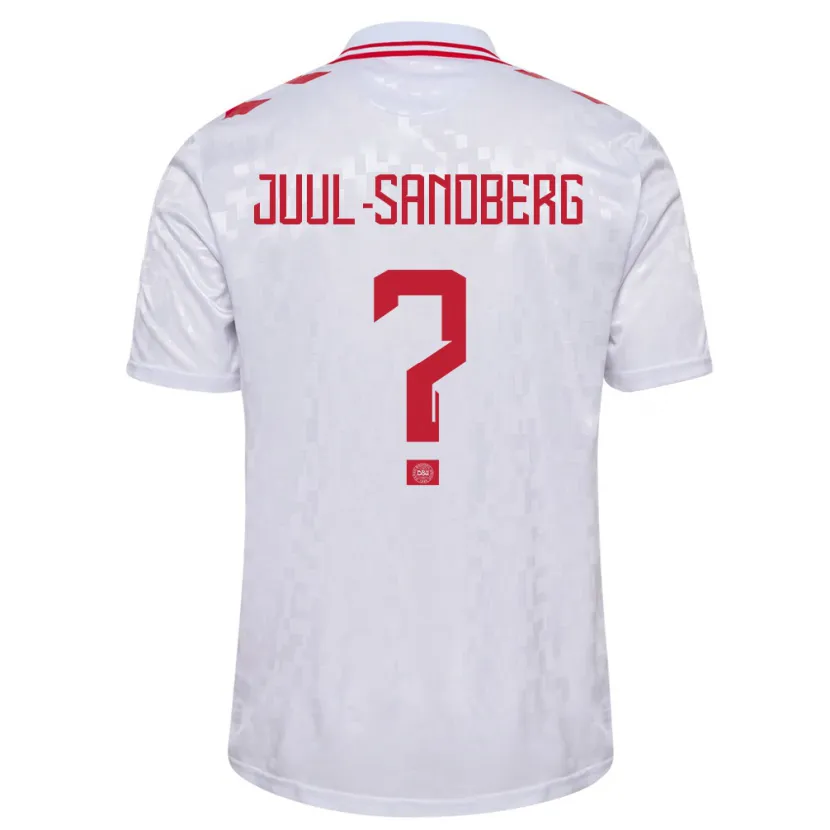 Danxen Mann Danmark Nikolaj Juul-Sandberg #0 Hvit Bortetrøye Drakt Trøye 24-26 Skjorter T-Skjorte