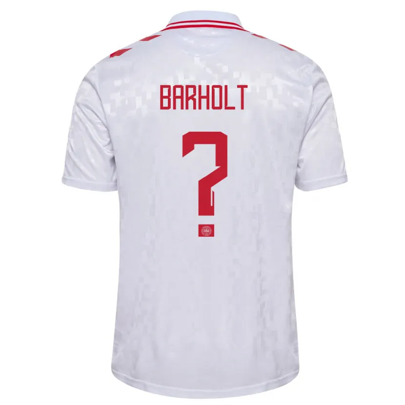 Danxen Mann Danmark Noah Barholt #0 Hvit Bortetrøye Drakt Trøye 24-26 Skjorter T-Skjorte