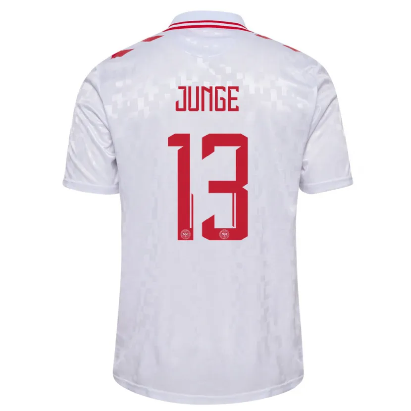 Danxen Mann Danmark Sofie Junge #13 Hvit Bortetrøye Drakt Trøye 24-26 Skjorter T-Skjorte