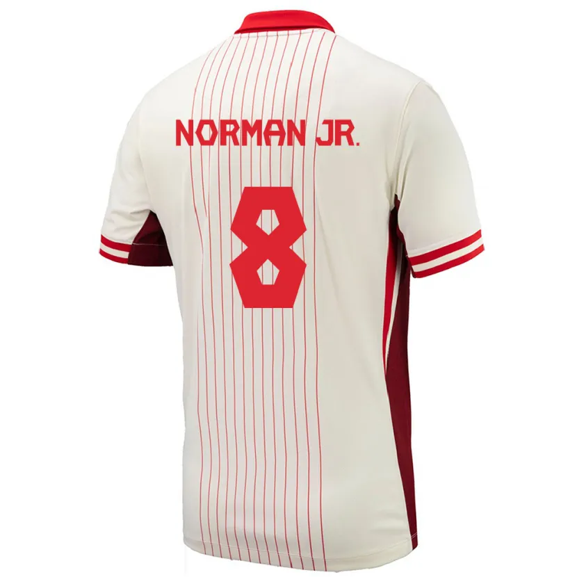 Danxen Mann Canada David Norman Jr. #8 Hvit Bortetrøye Drakt Trøye 24-26 Skjorter T-Skjorte
