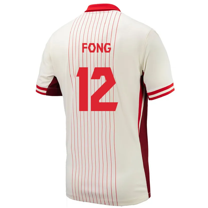 Danxen Mann Canada Aidan Fong #12 Hvit Bortetrøye Drakt Trøye 24-26 Skjorter T-Skjorte
